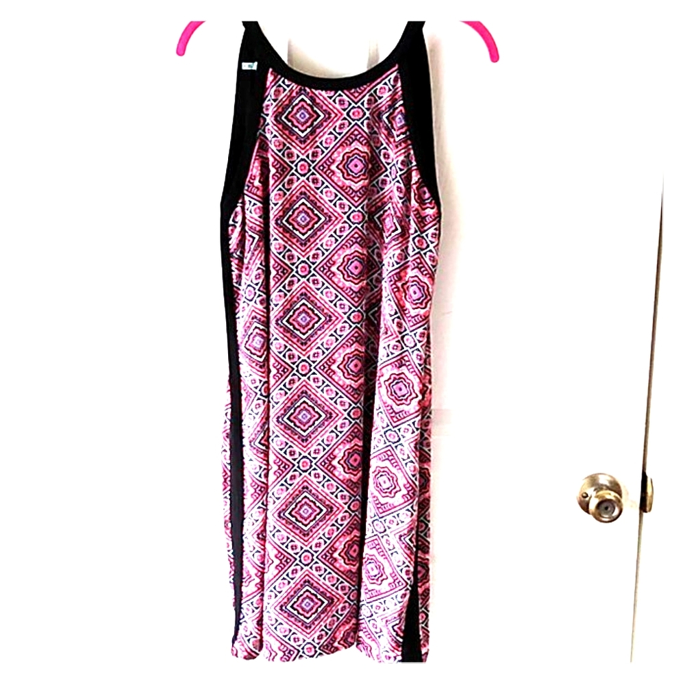 Maurices Sleeveless Shift Dress Black Boho Print